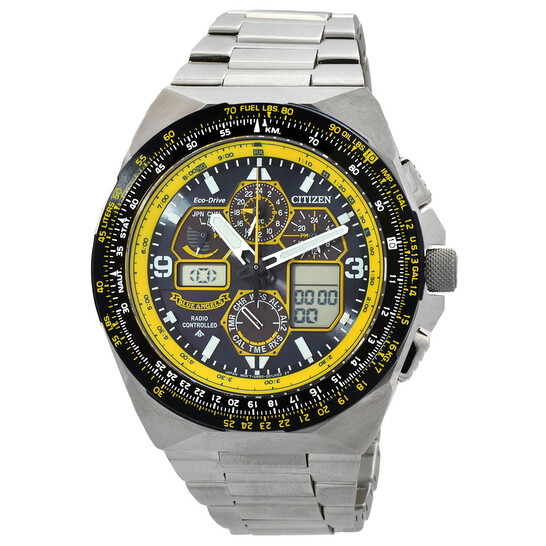 CITIZEN Eco-Drive 腕時計 ブラック/ゴールド CITIZEN Eco-Drive Promaster Eco Skyhawk Mens Stainless Steel