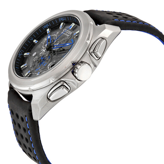 Citizen Proximity Eco-Drive Black Dial Black Leather Men's Watch AT7030-05E - 546x546 Image #2