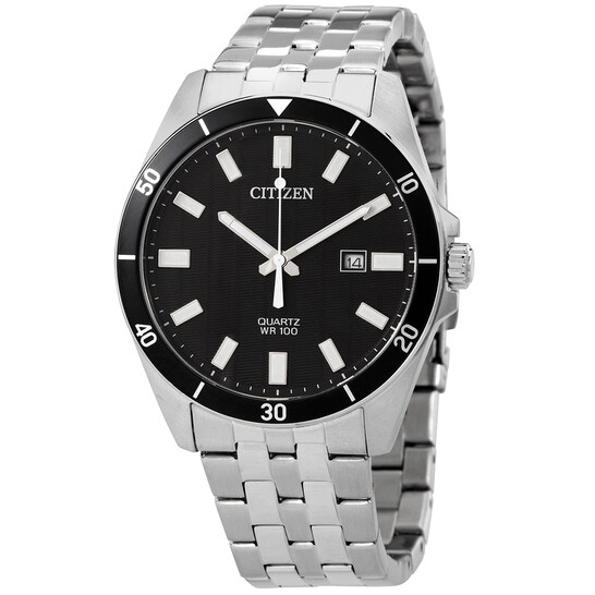 Citizen Quartz Black Dial Stainless Steel Men's Watch BI5050-54E