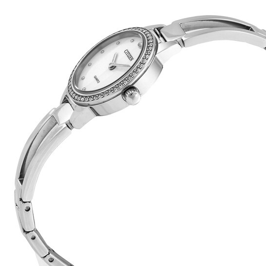 Citizen Quartz Ladies Watch Crystals White Dial Stainless Steel Bracelet Amazon.com: Citizen Quartz Women main image 3