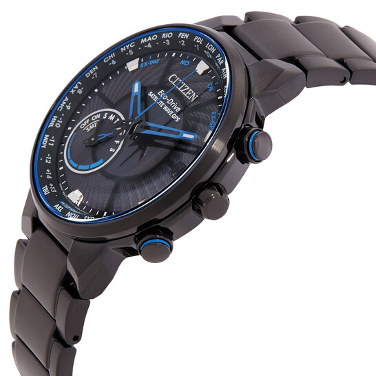 Citizen Satellite Wave Perpetual World Time Black Dial Men's Watch