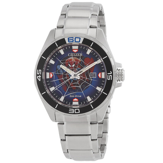 Citizen Spider-Man Eco-Drive Blue Dial Men's Watch BM7610-52W