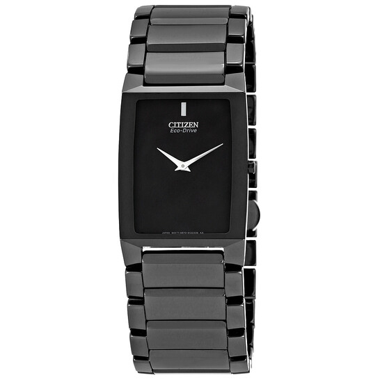 Citizen Stiletto Blade Eco-Drive Black Ceramic Men's Watch AR3045
