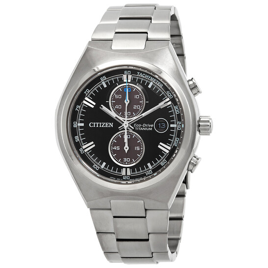 Citizen Super Titanium Chronograph Eco-Drive Black Dial Men's