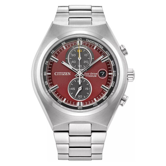 Citizen Super Titanium Chronograph Red Dial Men's Watch CA7090-52X
