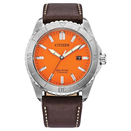 パイラナイト Citizen Weekender Quartz Orange Dial Men's Watch AW1840-09X