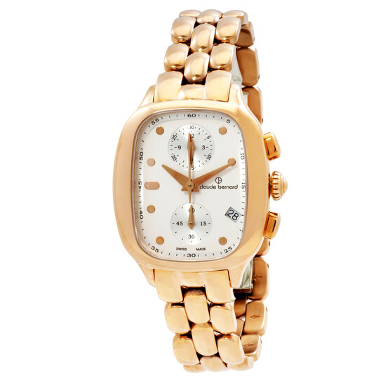 claude bernard レディース ゴールド 時計 Claude Bernard Dress Code Chronograph Quartz Silver Dial Ladies