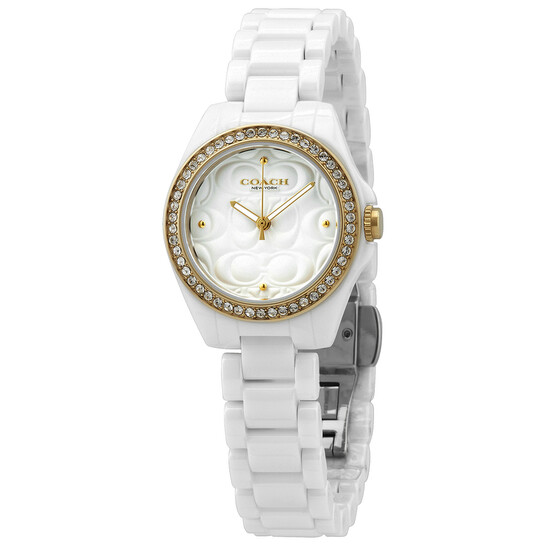 Coach Astor Quartz Crystal White Dial Ladies Watch 14503254