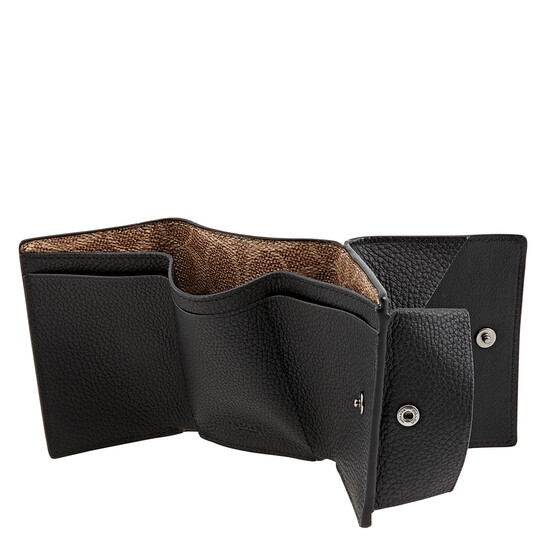 Coach Black/Khaki Trifold Origami Coin Wallet 76312 BK/KH