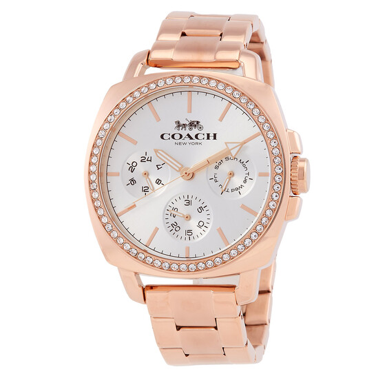 COACH 腕時計 14503949ローズゴールド Coach Boyfriend Chronograph Quartz Crystal Silver Dial
