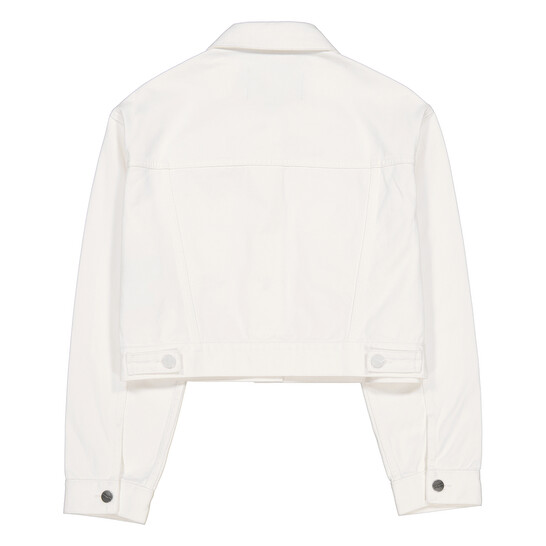 Coach Short Denim Logo Jacket, Size Small CJ621 WHT - Clothing