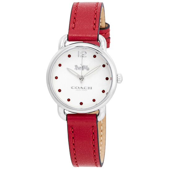 Coach Delancey White Dial Red Leather Ladies Watch 14502905