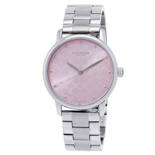 Coach Silver-Tone Bracelet Watch with Pink Dial Brand New Coach Grand Women main image 4