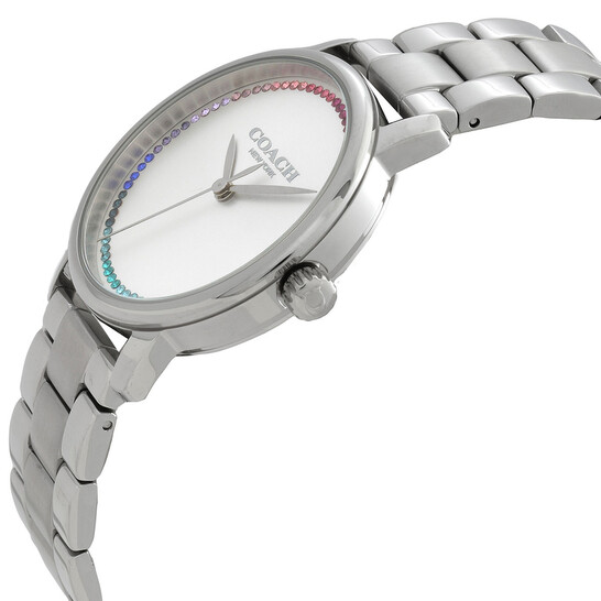 Brand New without Tags Coach Larger Face Dial Unisex Silver Watch Coach Grand Quartz Silver Dial Ladies Watch 14503968  main image 4