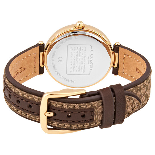 Coach Jacquard Quartz Crystal Gold Dial Ladies Watch 14503456