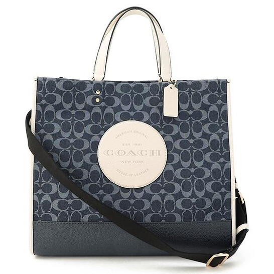 Coach Ladies Dempsey Tote 40 In Signature Denim With Coach Patch