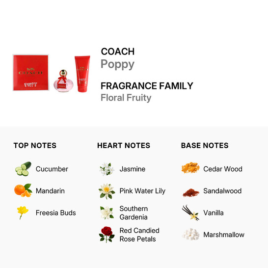 Coach Ladies Poppy 2pcs EDP Gift Set Fragrances 3386460123334