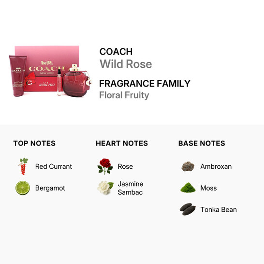 Coach Ladies Wild Rose Gift Set Fragrances 3386460147224