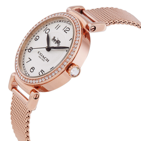 Coach Madison Quartz Crystal White Dial Ladies Watch