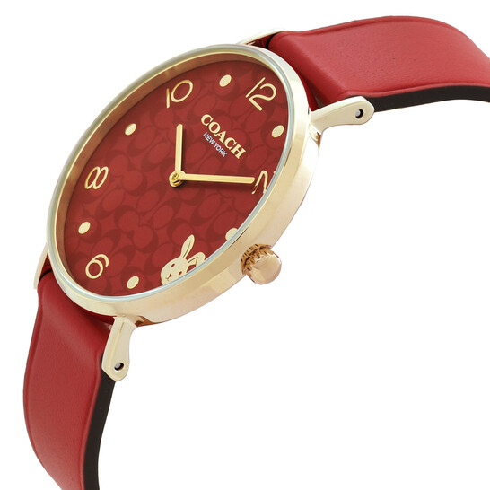 Coach Perry Year of the Rabbit Quartz Red Dial Ladies Watch