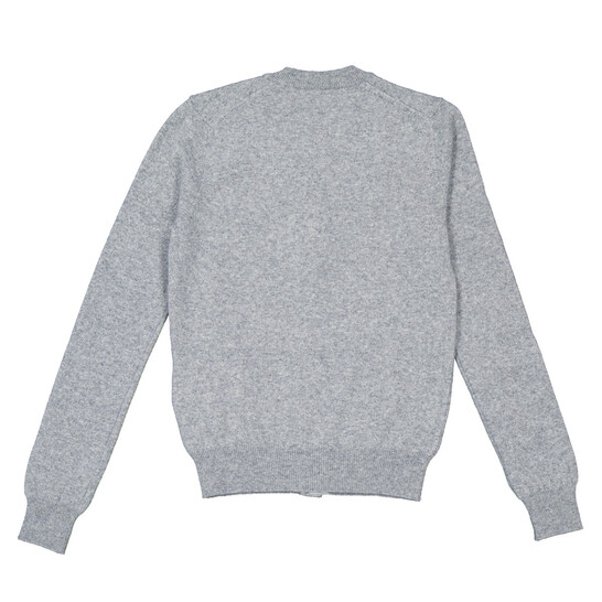 Comme Des Garcons Black Heart Logo Cardigan In Grey, Size X-Small