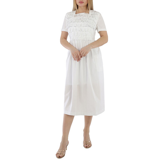 Comme Des Garcons Girl White Ruffled Cotton-poplin Dress