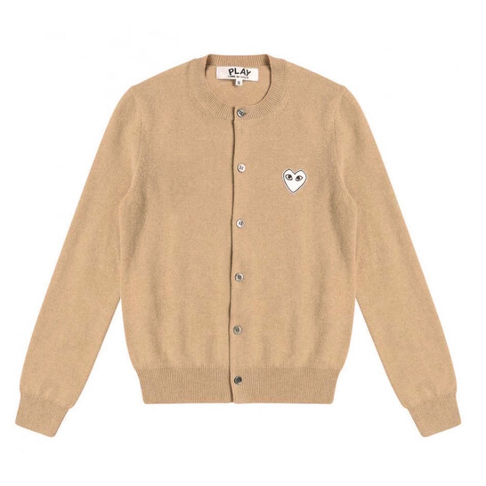 Comme Des Garcons Ladies Heart Logo Crewneck Cardigan, Brand Size