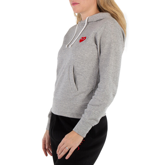 Comme Des Garcons Long-sleeve Embroidered Heart Logo Hoodie