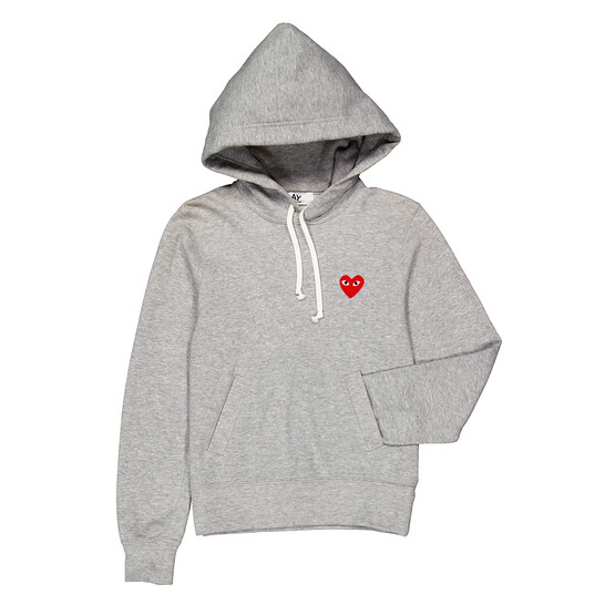 Comme Des Garcons Long-sleeve Embroidered Heart Logo Hoodie, Size