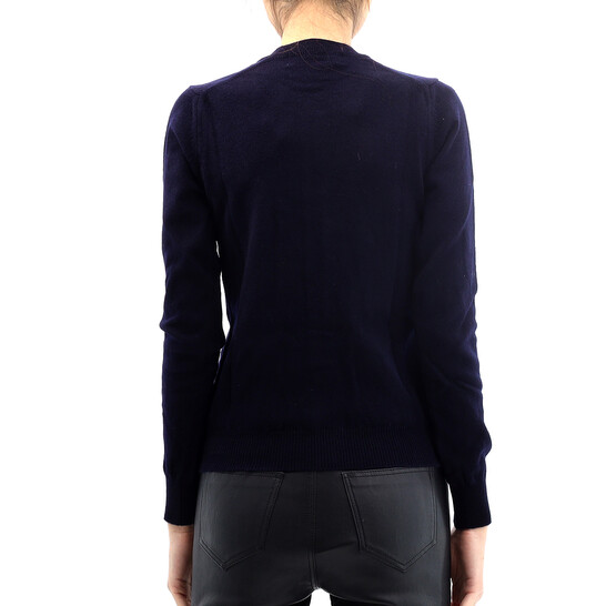 COMME des GARÇONS Girl ネイビーカーディガン Comme Des Garcons Play Ladies Navy Long Sleeve Logo Cardigan