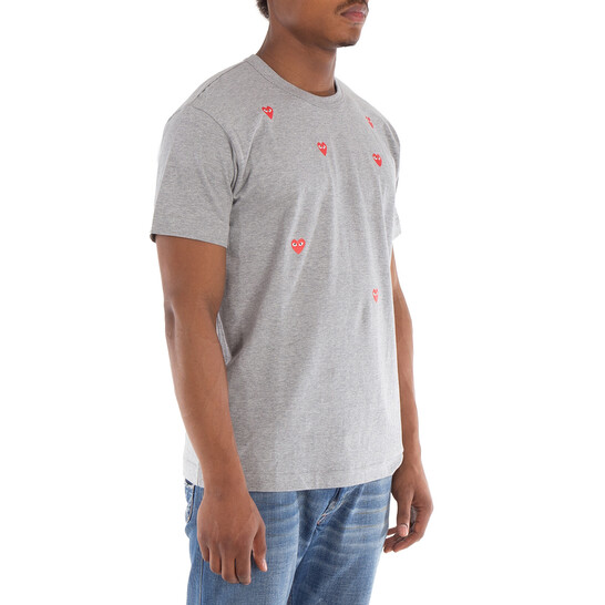 Comme Des Garcons Play Scattered Hearts Cotton T-Shirt, Size