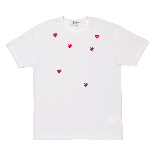 Comme Des Garcons Play Scattered Hearts Cotton T-Shirt, Size