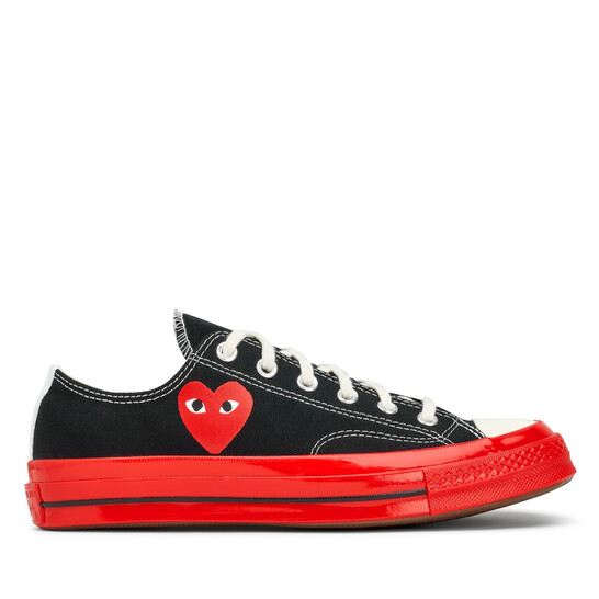 Comme Des Garcons Play X Converse Men's Black Sneakers, Brand Size