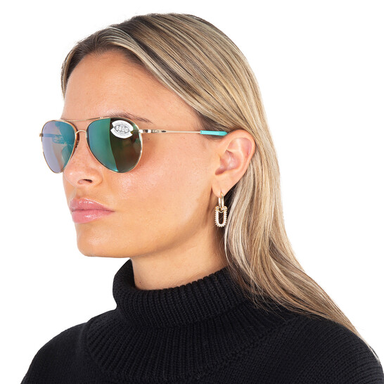 Costa Pipers / Green mirrored polarized glass Costa Piper L (58-14) with Green Mirror lenses and Shiny  main image 3