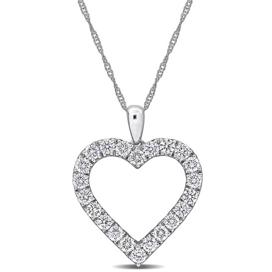 Created Forever 1ct TW Lab-Grown Diamond Open Heart Pendant with