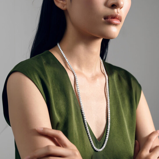 Created Forever 2 4/5 CT TW Lab-Grown Diamond Tennis Necklace in Sterling Silver - 24 in Created Forever 2 4/5 CT TW Lab-Grown Diamond Tennis Necklace in Sterling Silver - 24 in - 546x546 Image #5