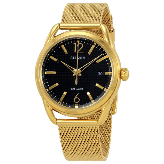 Citizen Drive Black Dial Gold-tone Mesh Ladies Watch FE6082-59E - 546x546
