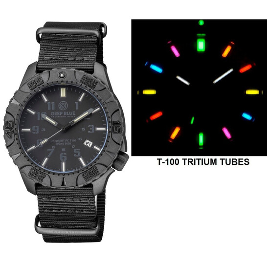 Deep Blue Daynight Recon Black ディープブルー T100 Recon Tritium Deep Blue Daynight Recon Tritium Deep Blue Watches