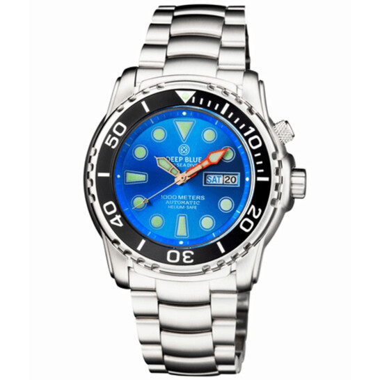 Deep Blue Pro Sea Diver 1000m Automatic Blue Dial Unisex Watch  PSD1KLIGHTBLUE