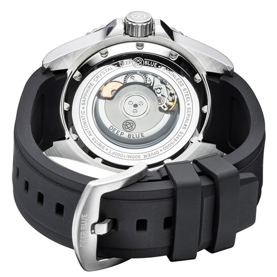 Deep Blue Rally Diver 1000 Automatic Black Dial Men's Watch RD1000BLKLIGHTBLUESTRAP - 546x546 Image #3