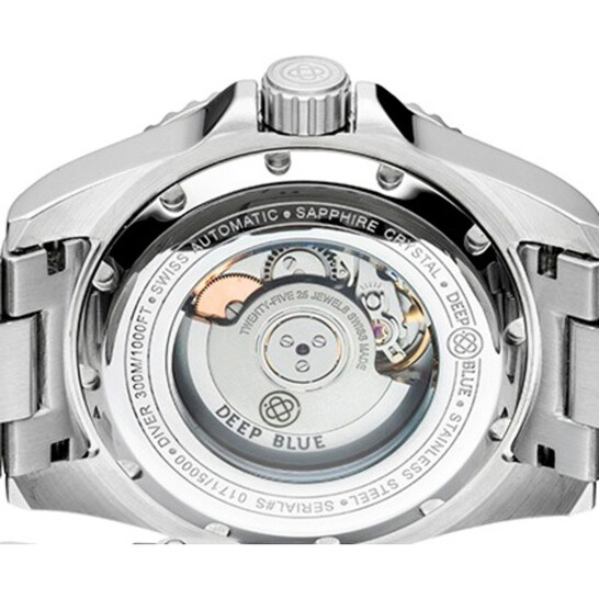 Deep Blue Rally Diver 1000 Automatic Black Dial Men's Watch RD1000BLKLIGHTBLUESTRAP - 546x546 Image #6