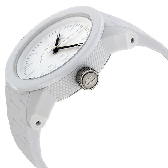 ディーゼル　DIESEL Double DOWN DZ1436 ラバー Diesel Double Down White Rubber Men's Watch DZ1436