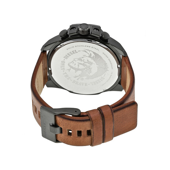 Diesel Mega Chief Black Dial Brown Leather Men's Quartz