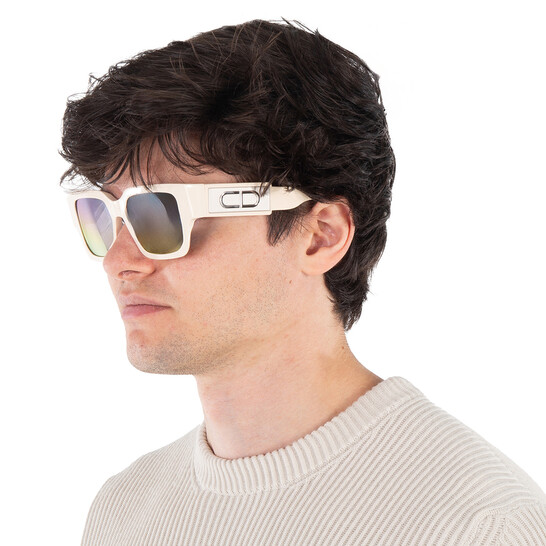 新品■定価 11万 DIOR EYEWEAR CD SU サングラス CHRISTIAN DIOR CD Logo Ivory Blue Mirrored Sunglasses