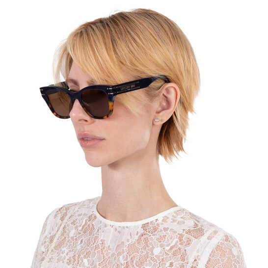 Dior DIORSIGNATURE B4I Brown Cat Eye Ladies Sunglasses