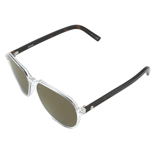 DIOR メンズ　片耳 Dior DIORESSENTIAL AI Brown Pilot Men's Sunglasses DM40005I 26L 58