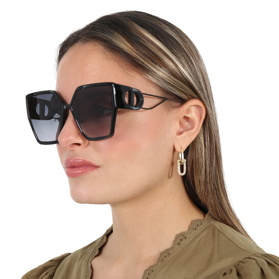 Dior 30MONTAIGNE BU Smoke Gradient Butterfly Ladies Sunglasses CD40034U 01B  61