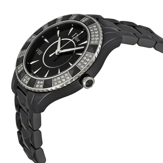 Dior VIII Christal Diamond Black Ceramic Ladies Watch  display picture 2