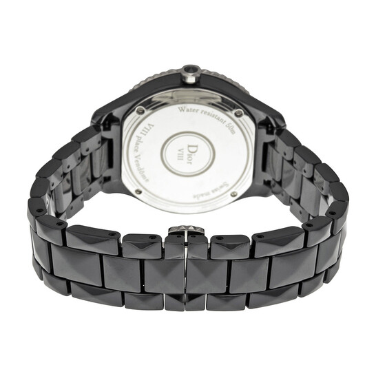 Dior VIII Christal Diamond Black Ceramic Ladies Watch CD1241E0C001