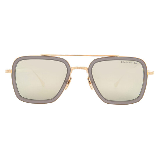 Dita FLIGHT.006 Grey Milky Gold Flash Navigator Unisex Sunglasses